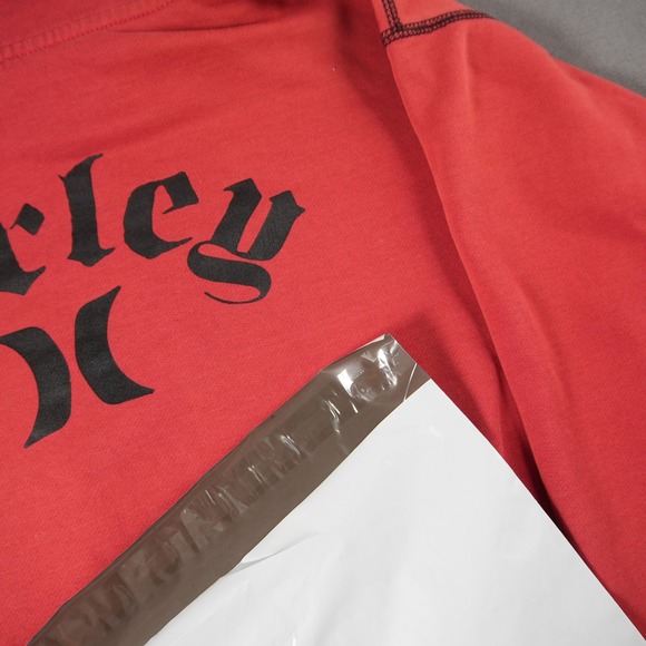 Y2K Vintage Thrashed Hurley Skater Hoodie Pullover Mens M Red Black - Picture 12 of 15